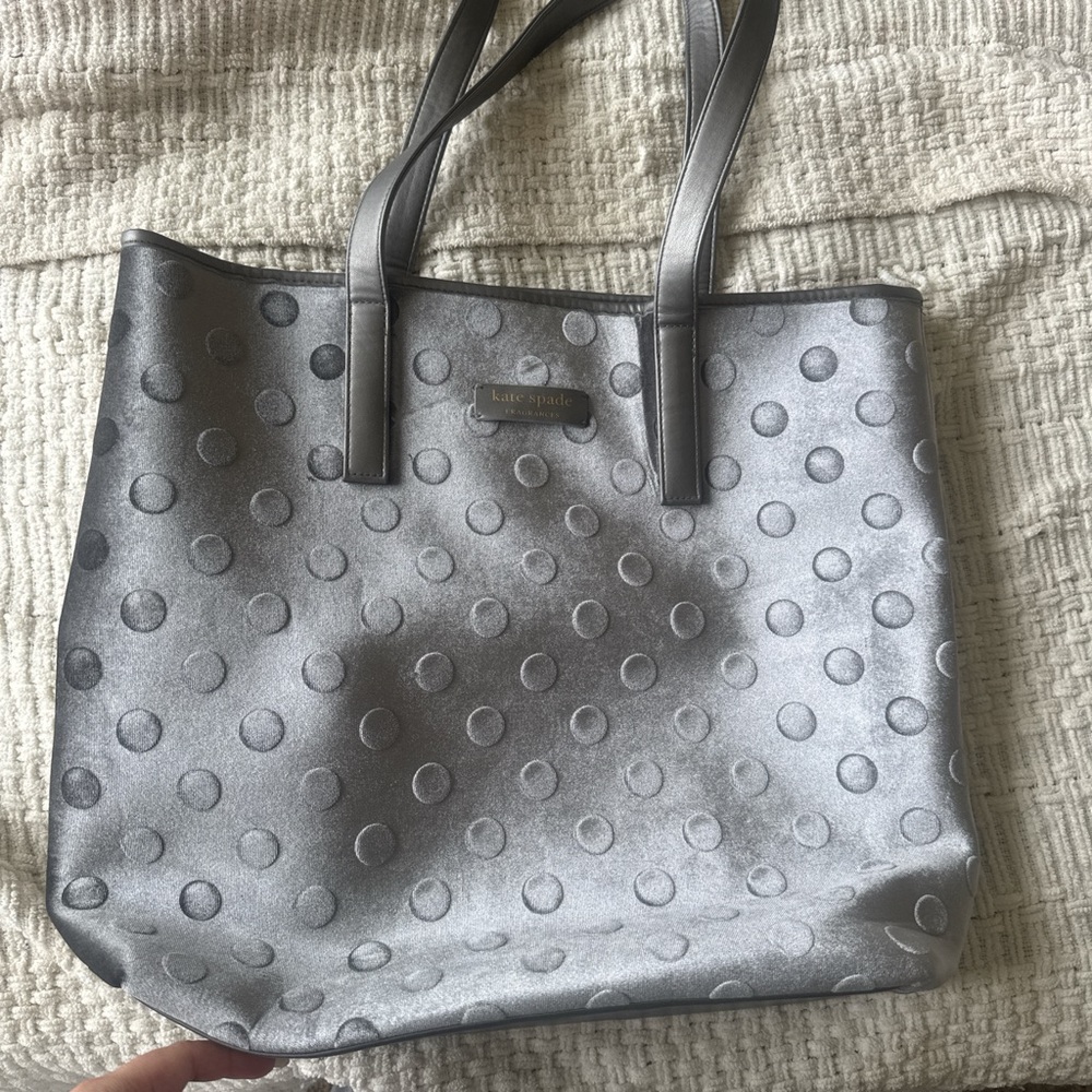 Kate Spade Silver Polka Dot Tote